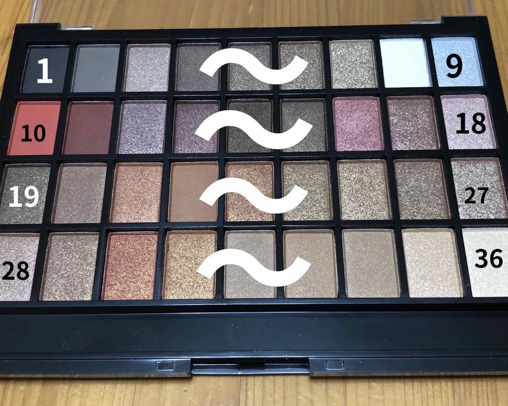 36カラーアイシャドウパレット/ドン・キホーテ/アイシャドウパレットを使ったクチコミ（2枚目）