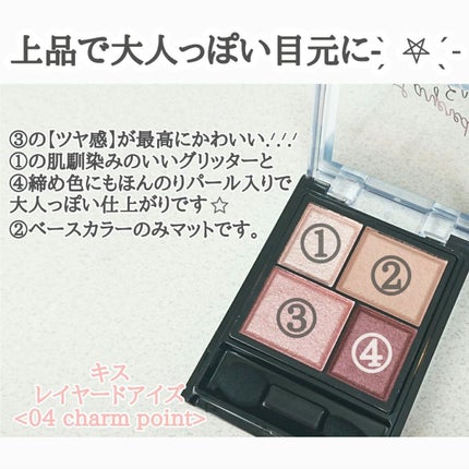 レイヤードアイズ 04 Charm Point/KiSS/アイシャドウパレットを使ったクチコミ(2枚目)