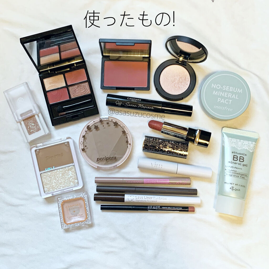 ベイクドハイライター ピーチグロウ/heme/パウダーハイライトを使ったクチコミ（3枚目）