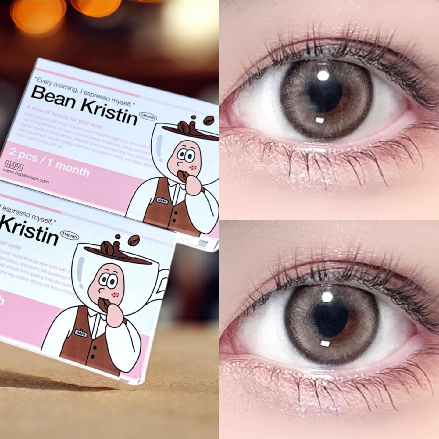 Bean Kristin 1month/Hapa kristin/１ヶ月（１MONTH）カラコンを使ったクチコミ（1枚目）