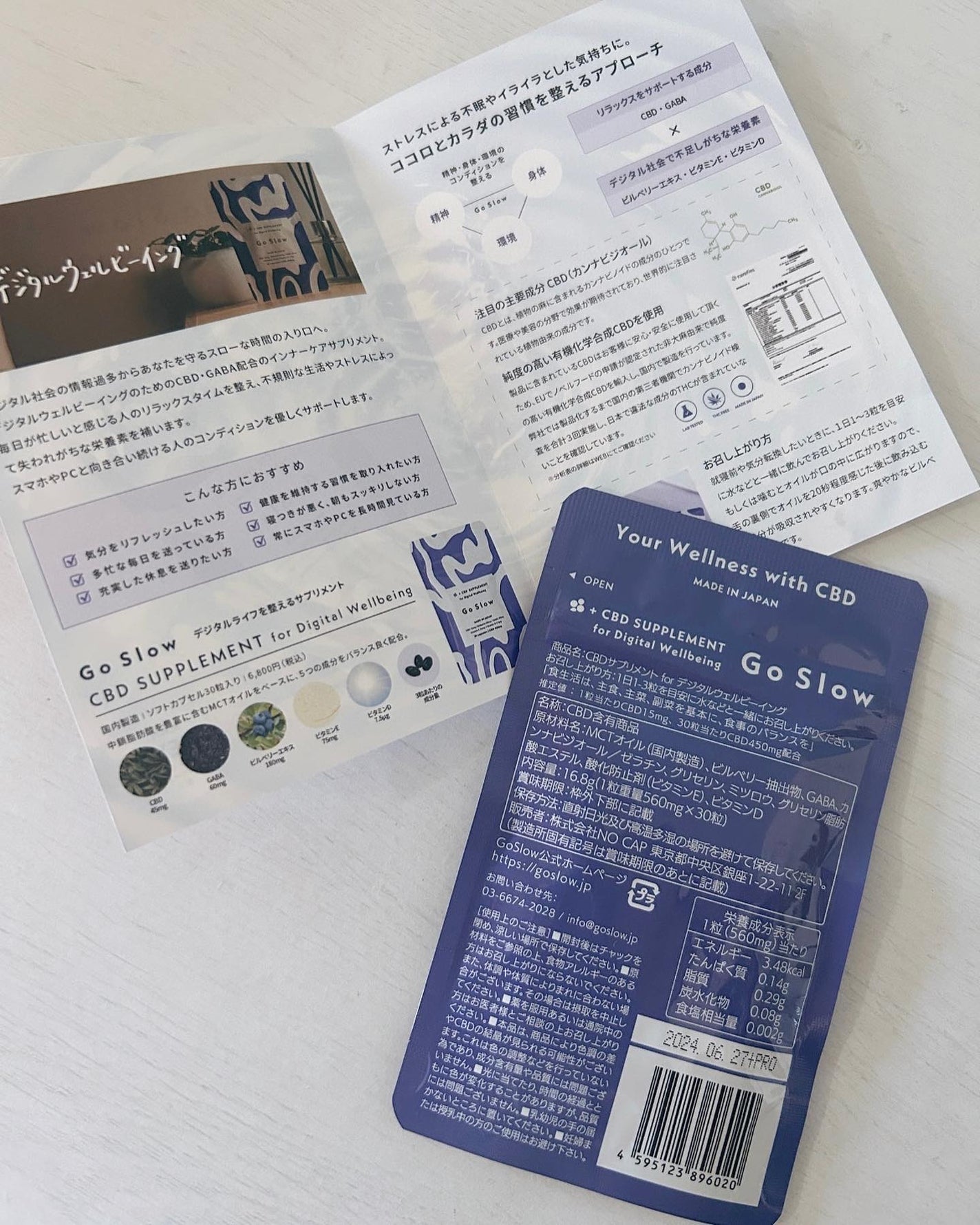 CBDサプリメント for デジタルウェルビーイング/Go Slow/健康サプリメントを使ったクチコミ(3枚目)