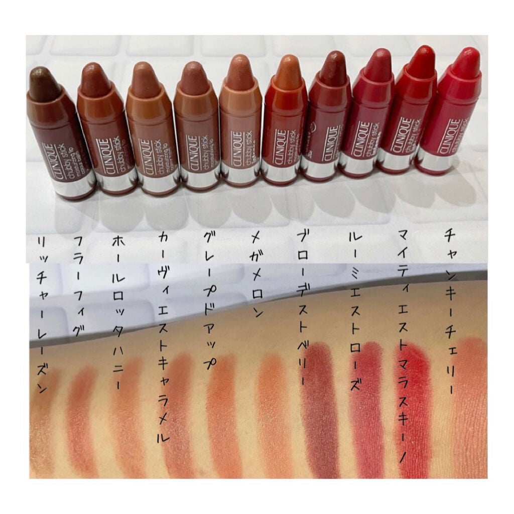 さくら on LIPS 「#クリニーク#ミニチャビーリップボックス全色スウォッチ#20色..」(2枚目)