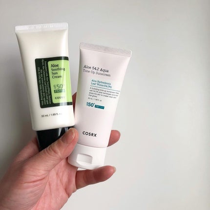 アロエスージングUVクリーム SPF50+ PA+++/COSRX/日焼け止めクリームを使ったクチコミ(4枚目)