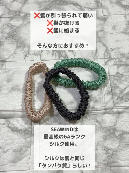 シルクヘアゴム/SEAWIND/ヘアアクセサリーを使ったクチコミ(3枚目)