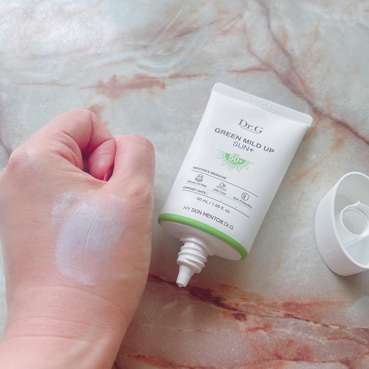グリーンマイルドアップサンプラス/Dr.G/日焼け止めクリームを使ったクチコミ(4枚目)