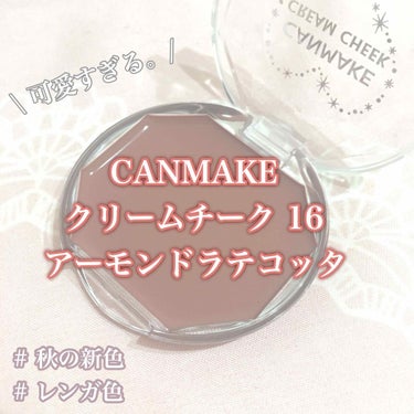 \ #CANMAKE #秋の新色 #クリームチーク 16 /

皆さんこんにちは、あり🌱です☺️🍂

本日は9月1日に発売された

CANMAKE クリームチーク 16 ¥580+tax

をご紹介しま