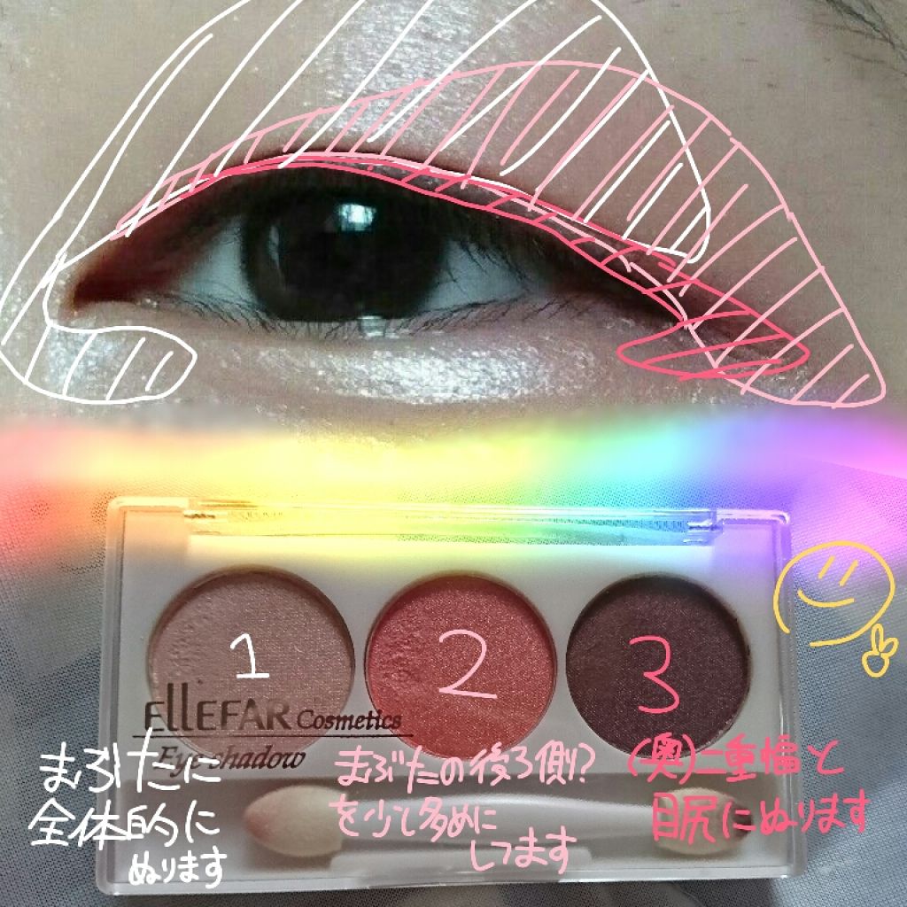 エルファー プロフェッショナル アイシャドウ/DAISO/アイシャドウパレットを使ったクチコミ（2枚目）