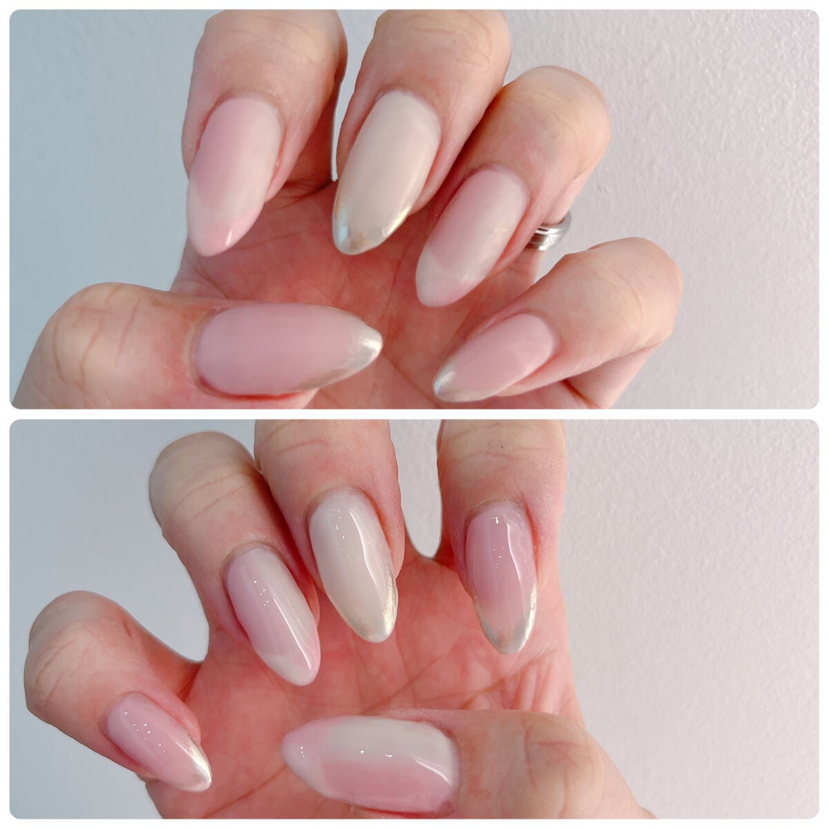 riii-.-noo on LIPS 「💅✨グラデーションフレンチ✨アシメでマットとツヤ✨#nail#..」(1枚目)