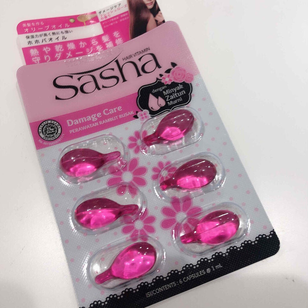 ヘアビタミン ピンク(ダメージケア)/Sasha/ヘアオイルを使ったクチコミ(1枚目)