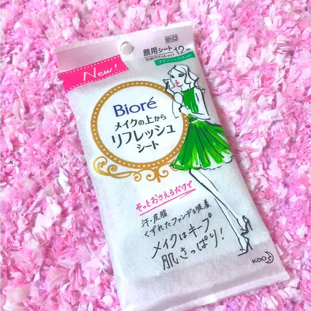 メイクの上からリフレッシュシート/ビオレ/フェイスシートを使ったクチコミ(1枚目)