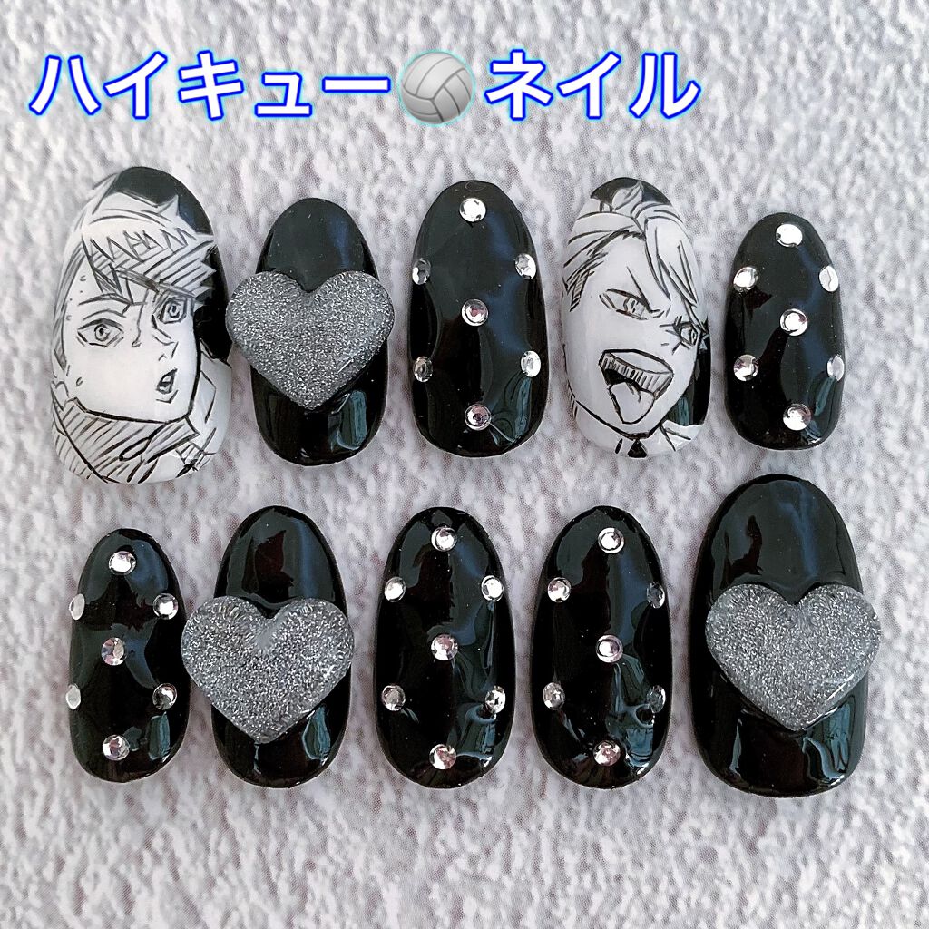 #痛ネイル,#ハートネイルのネイルデザイン