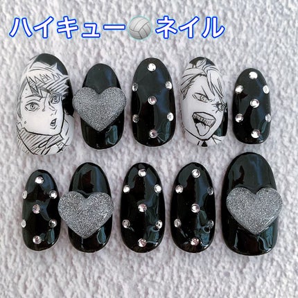 #痛ネイル,#ハートネイルのネイルデザイン