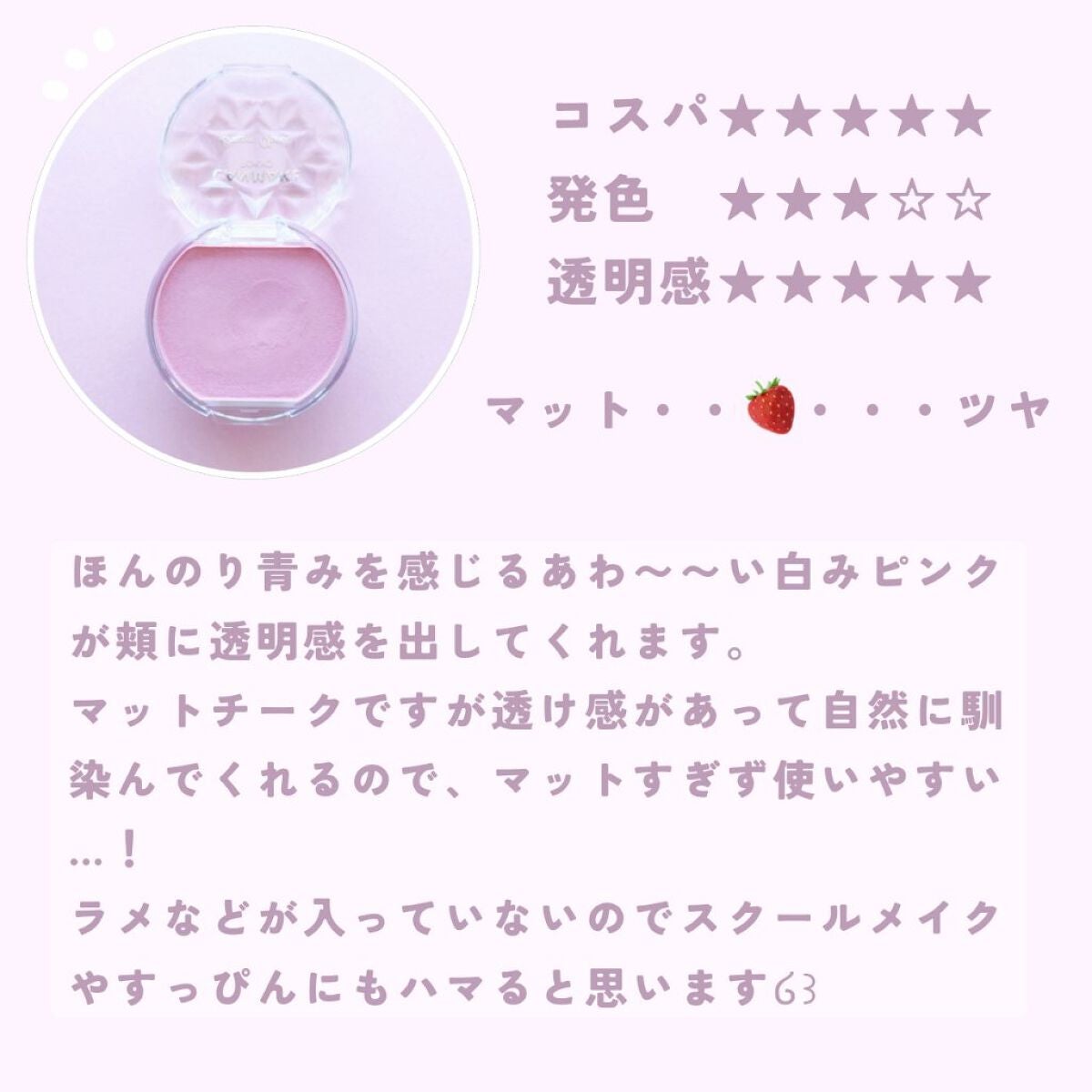 クリームチーク(マットタイプ)/キャンメイク/ジェル・クリームチークを使ったクチコミ(4枚目)