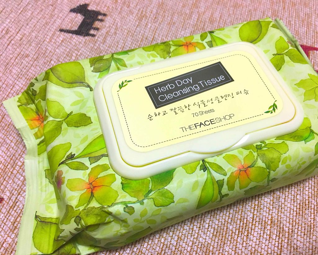 ハーブデイクレンジングティッシュ/THE FACE SHOP/クレンジングシートを使ったクチコミ(1枚目)