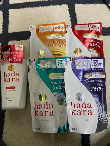 hadakara ボディソープ 保湿＋サラサラ仕上がりタイプ グリーンフルーティの香り 340ml/hadakara/ボディソープを使ったクチコミ（1枚目）