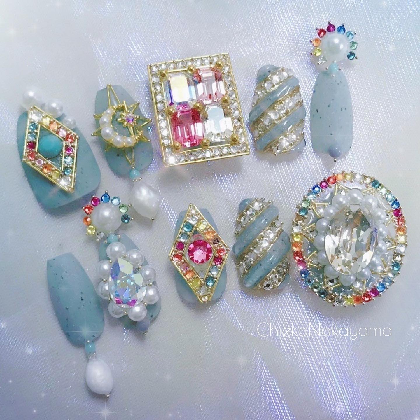 #ネイル,#リッチネイル,#ジュエリーネイルのネイルデザイン