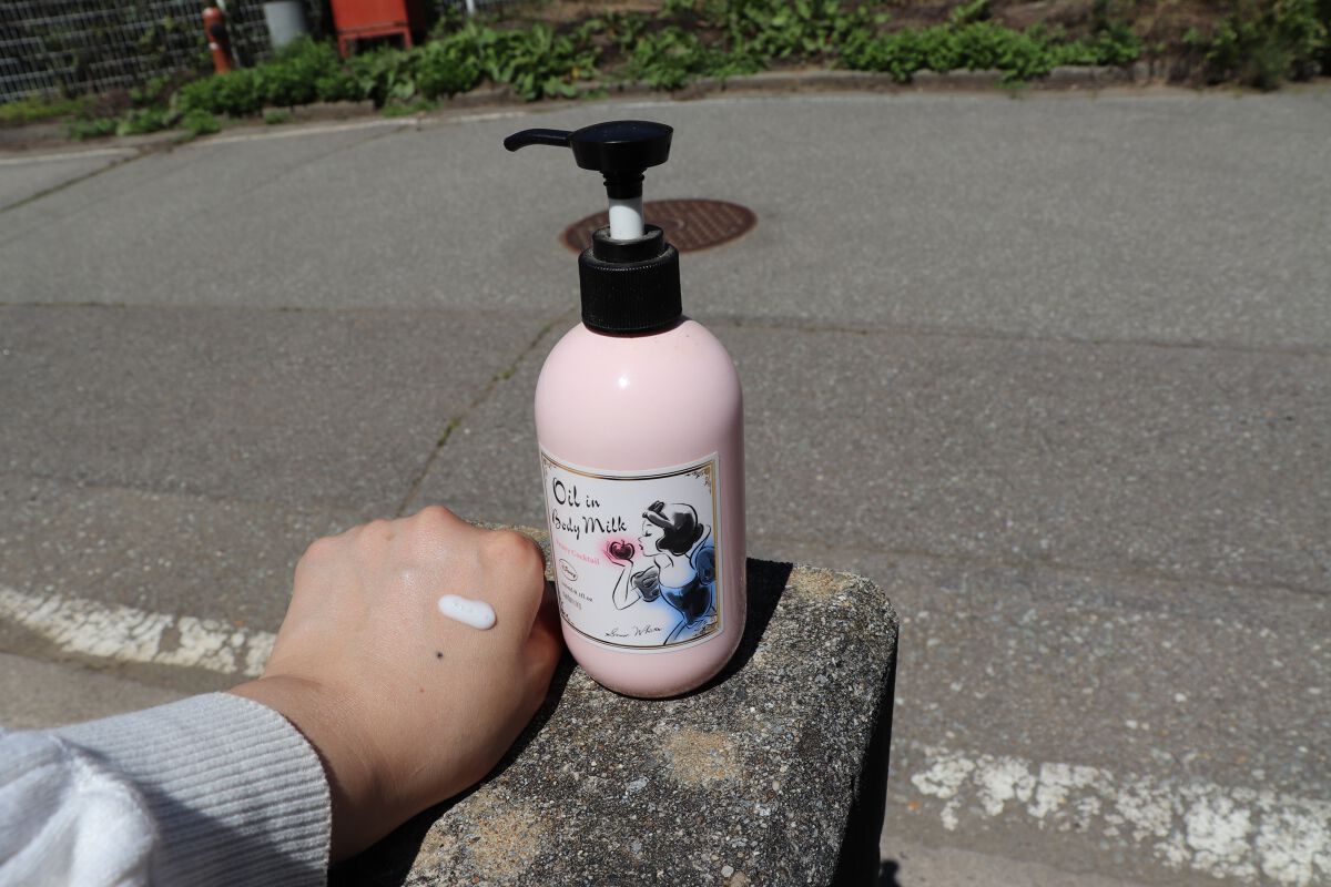 オイルインボディミルク フルーティカクテルの香り/マンダム/ボディミルクを使ったクチコミ(2枚目)