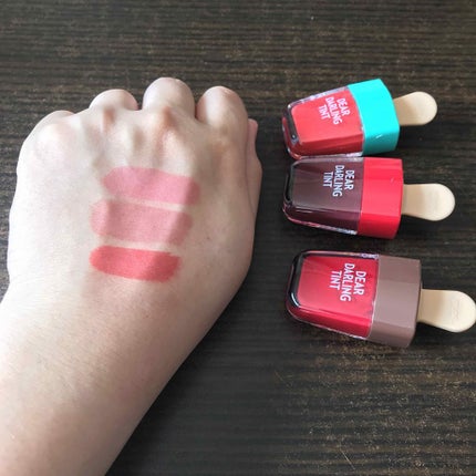 ディアダーリン ウォータージェルティント (アイスティント)/ETUDE/口紅を使ったクチコミ(4枚目)