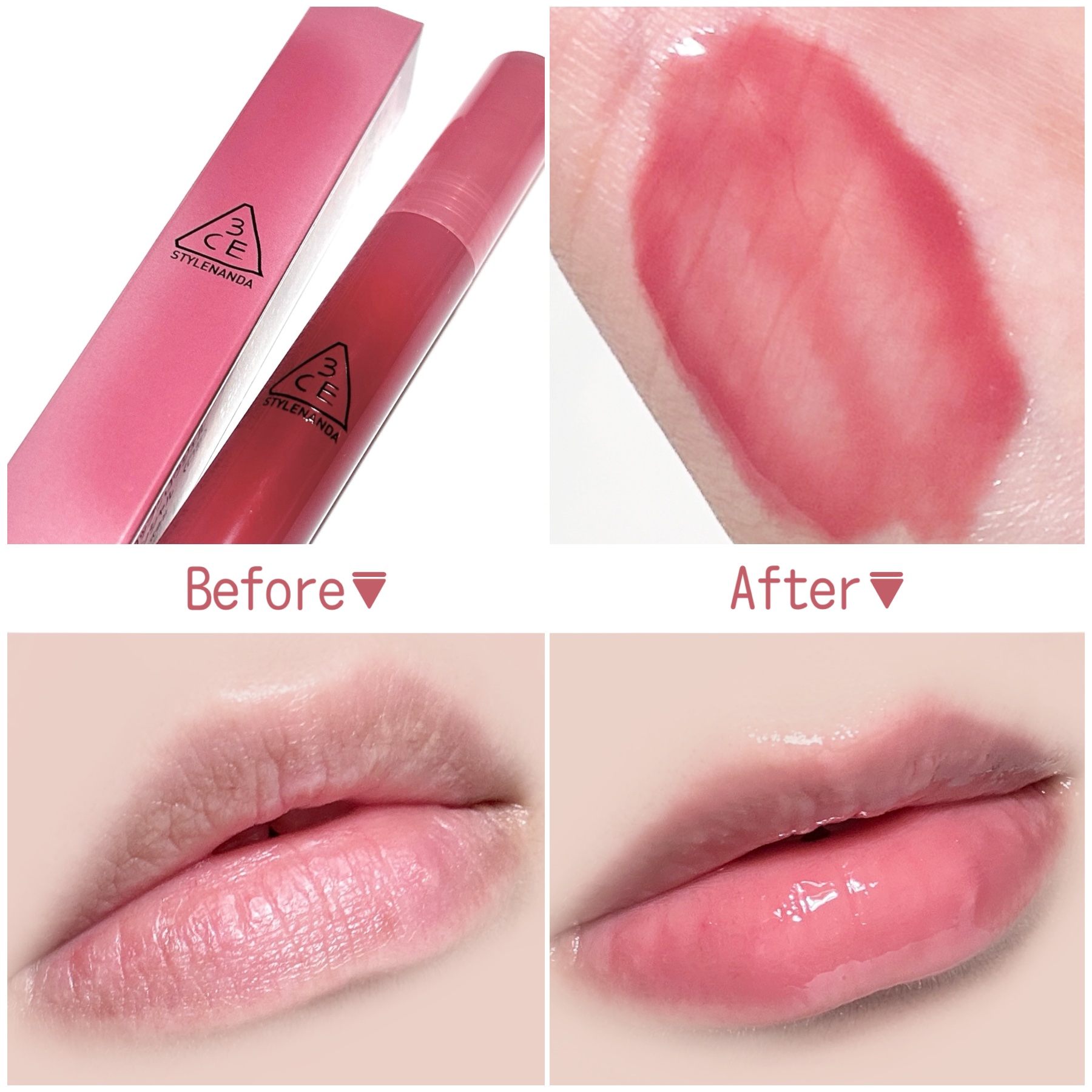 3CE ドロップグロウジェル/3CE/リップグロスを使ったクチコミ（3枚目）