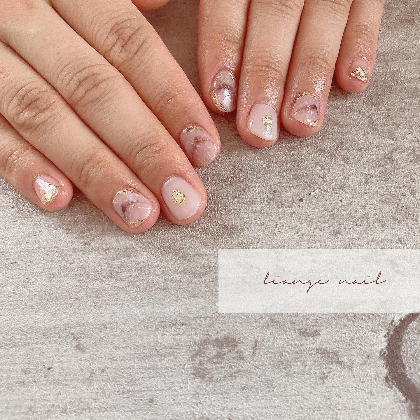 #リアンジェネイル,#柏ネイル,#ネイル,#卒業式ネイル,#春ネイル,#ニュアンスネイル,#天然石ネイルのネイルデザイン