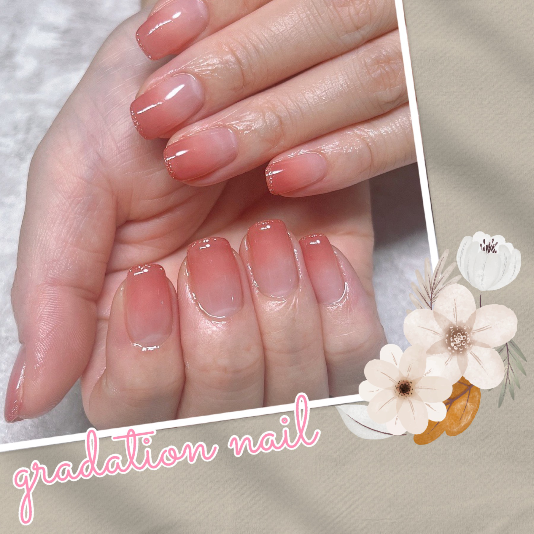 ピンクグラデめずらしい！！

先端にはピンクのラメで線を書いてもらいました(^^)