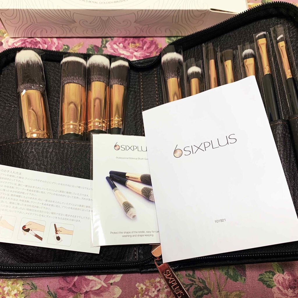 貴族のゴールド メイクブラシ11本セット 化粧ポーチ付き/SIXPLUS/メイクブラシを使ったクチコミ（1枚目）