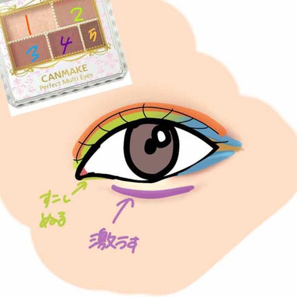 パーフェクトマルチアイズ/キャンメイク/アイシャドウパレットを使ったクチコミ(4枚目)