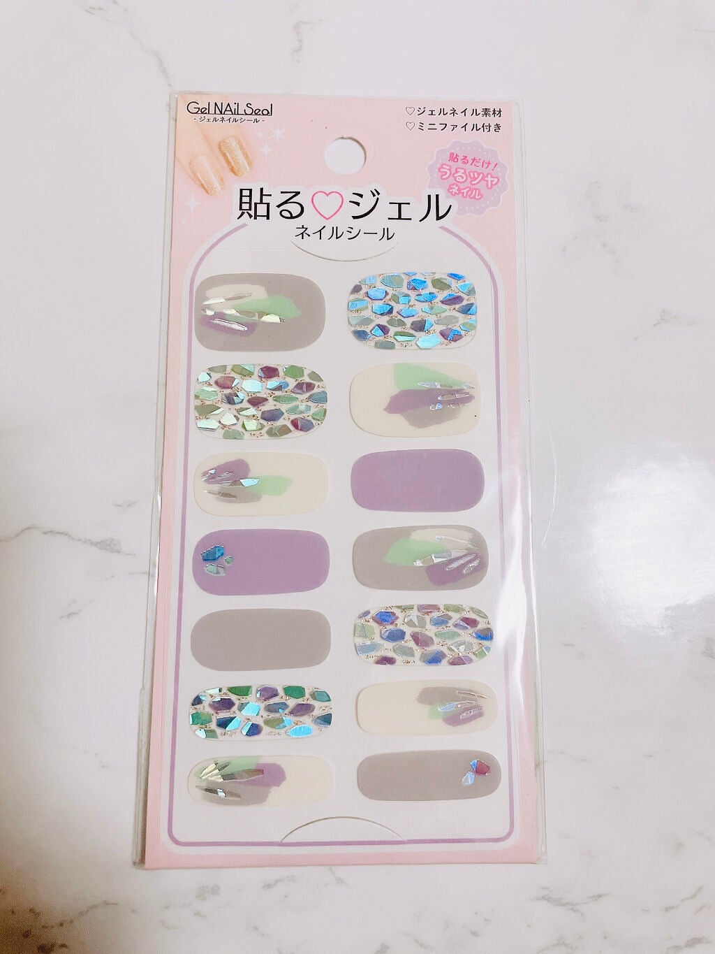 貼るジェルネイル/セリア/ネイルシールを使ったクチコミ(4枚目)