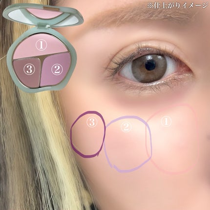 TIMAGE 3色チークパレット/TIMAGE/パウダーチークを使ったクチコミ(6枚目)