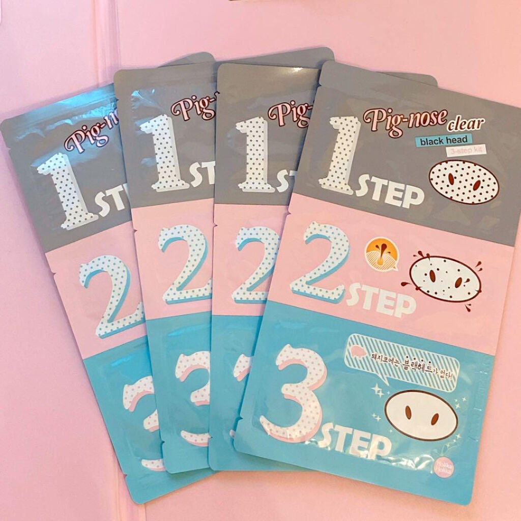 ピッグクリアブラックヘッド3ステップキット(鼻パック)/HOLIKA HOLIKA/シートマスク・パックを使ったクチコミ(1枚目)