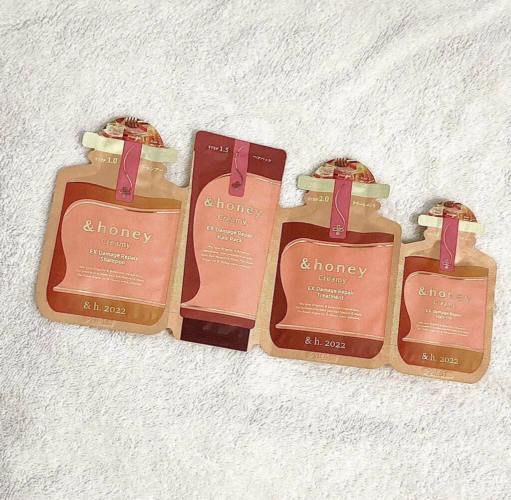 Creamy EXダメージリペアシャンプー1.0/ヘアトリートメント2.0/&honey/市販シャンプーを使ったクチコミ（2枚目）