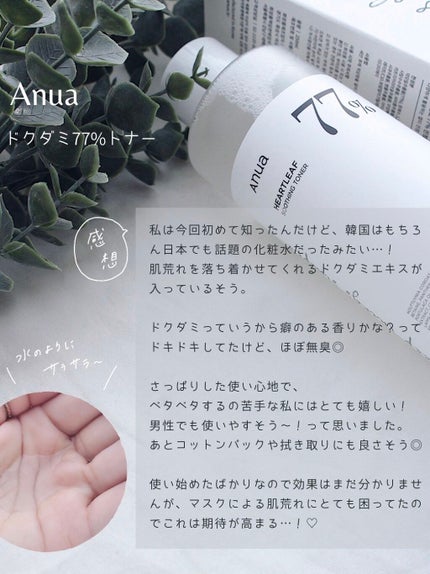 ドクダミ 77 スージングトナー/Anua/化粧水を使ったクチコミ(2枚目)