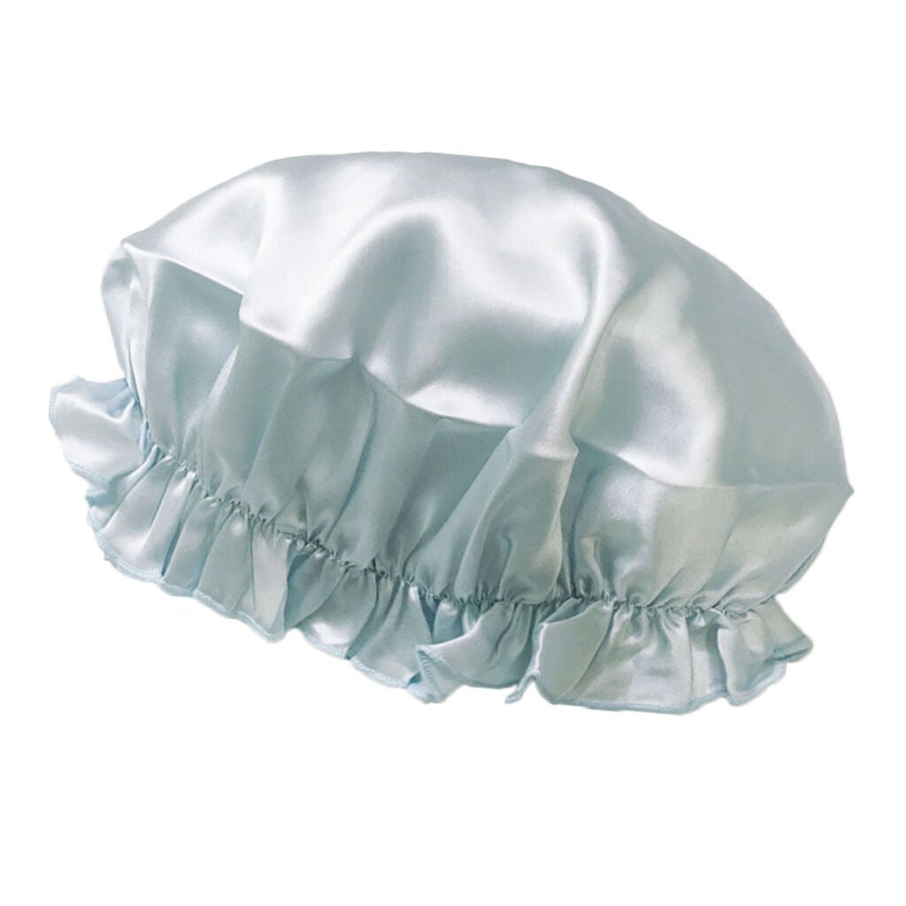 シルク ナイトキャップ(ゴム紐) 08 ライトブルー