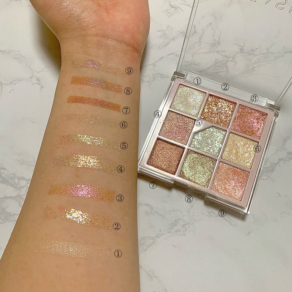 グリッターペディアアイパレット/unleashia/アイシャドウパレットを使ったクチコミ(2枚目)