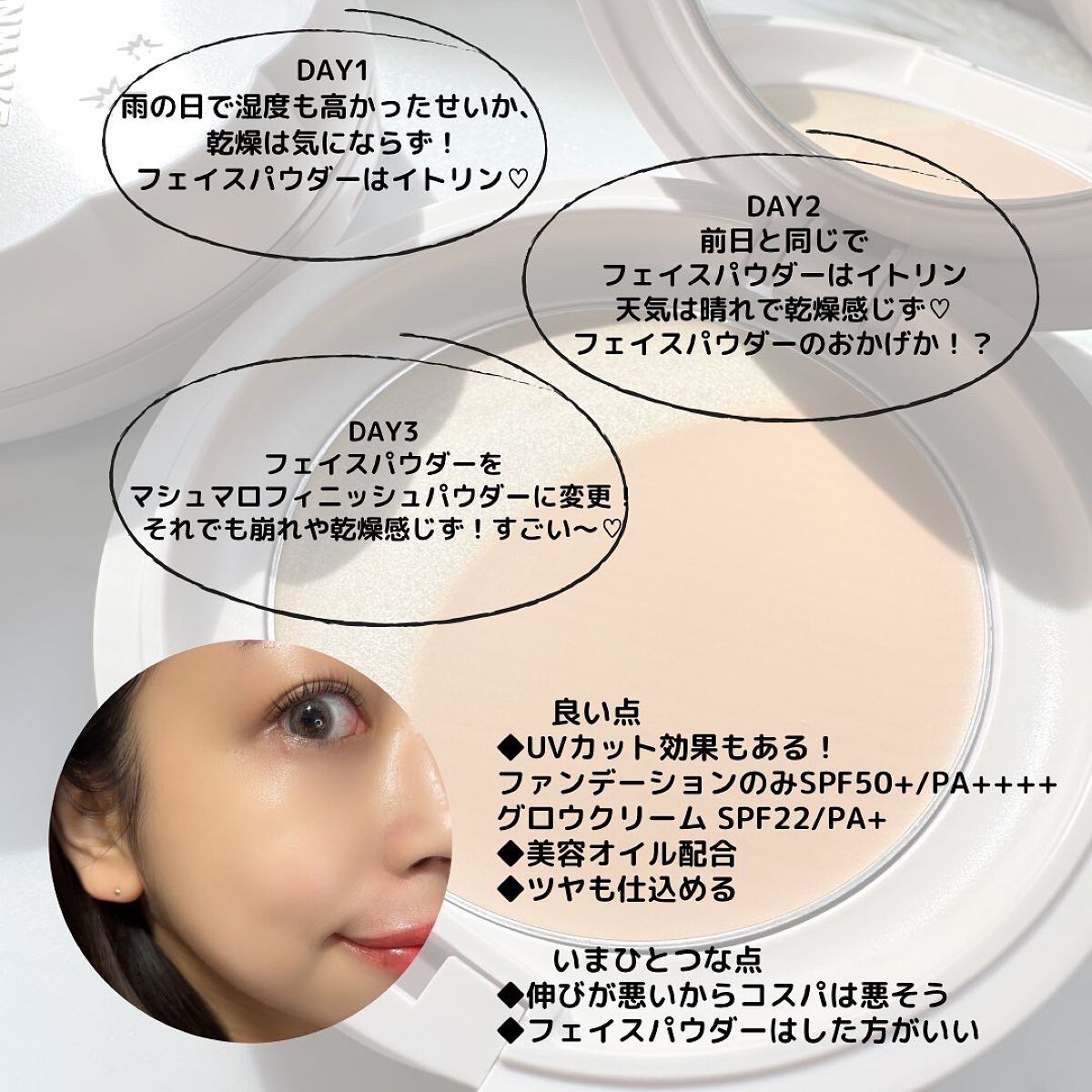 ルミナスルナパクト/キャンメイク/ファンデーションを使ったクチコミ（3枚目）