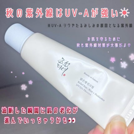 リリーフサンライス + プロバイオティクス/Beauty of Joseon/日焼け止めクリームを使ったクチコミ(5枚目)