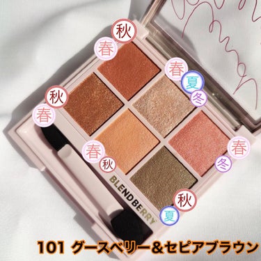 オーラクリエイション 101 グースベリー＆セピアブラウン(限定カラー)/BLEND BERRY/アイシャドウパレットを使ったクチコミ（3枚目）