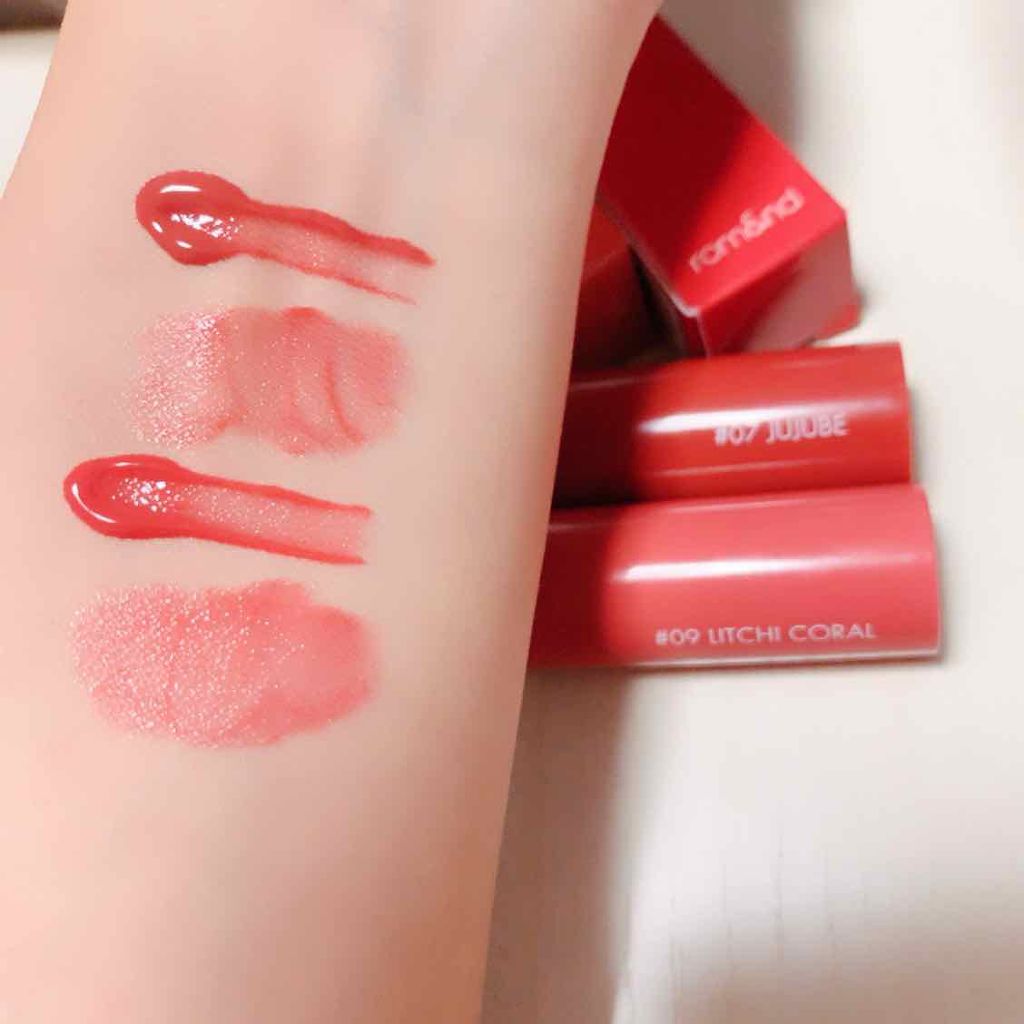 ジューシーラスティングティント/rom&nd/リップティントを使ったクチコミ（2枚目）