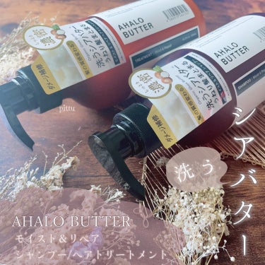 AHALO BUTTER モイスト＆リペア シャンプー／ヘアトリートメントのクチコミ「＼　洗うシアバターでツヤ美髪を目指す✨　／


☑︎ AHALO BUTTER
モイスト＆リペ.....」（1枚目）