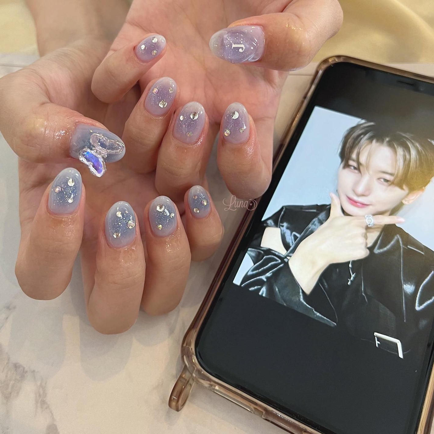 Iuna. Mizuki on LIPS 「.スペシャルプラン💙🦋#nail#nailstagram#ge..」(2枚目)