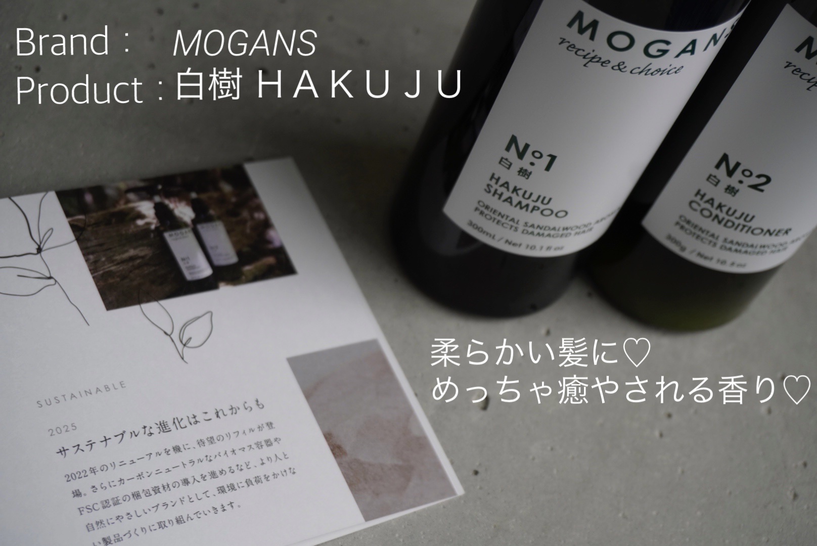 ノンシリコン アミノ酸 シャンプー/コンディショナー白樹（はくじゅ）/MOGANS/市販シャンプーを使ったクチコミ（1枚目）
