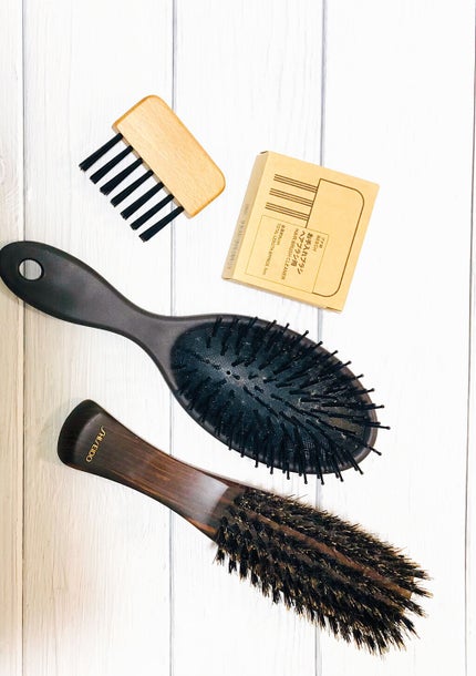 ブナ材お手入れブラシヘアブラシ用/無印良品/ヘアケアグッズを使ったクチコミ(2枚目)