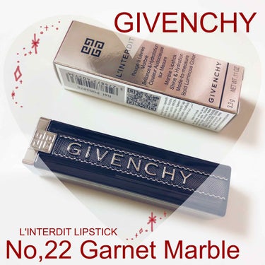 GIVENCHY
ランテルディ・リップスティック
No.22 ガーネット・マーブル
※限定色


GIVENCHYの秋コスメ🍁

“ジェムストーン(天然石)”から着想を得てダークなカラーなリップスティッ