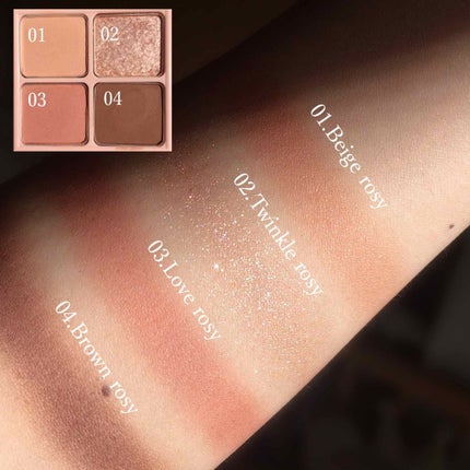 EGLIPS カラーフィット アイパレットのクチコミ「
♯02 From.rosy〈フロムロージー〉
01.Beige rosy〈ベージュロー.....」(3枚目)