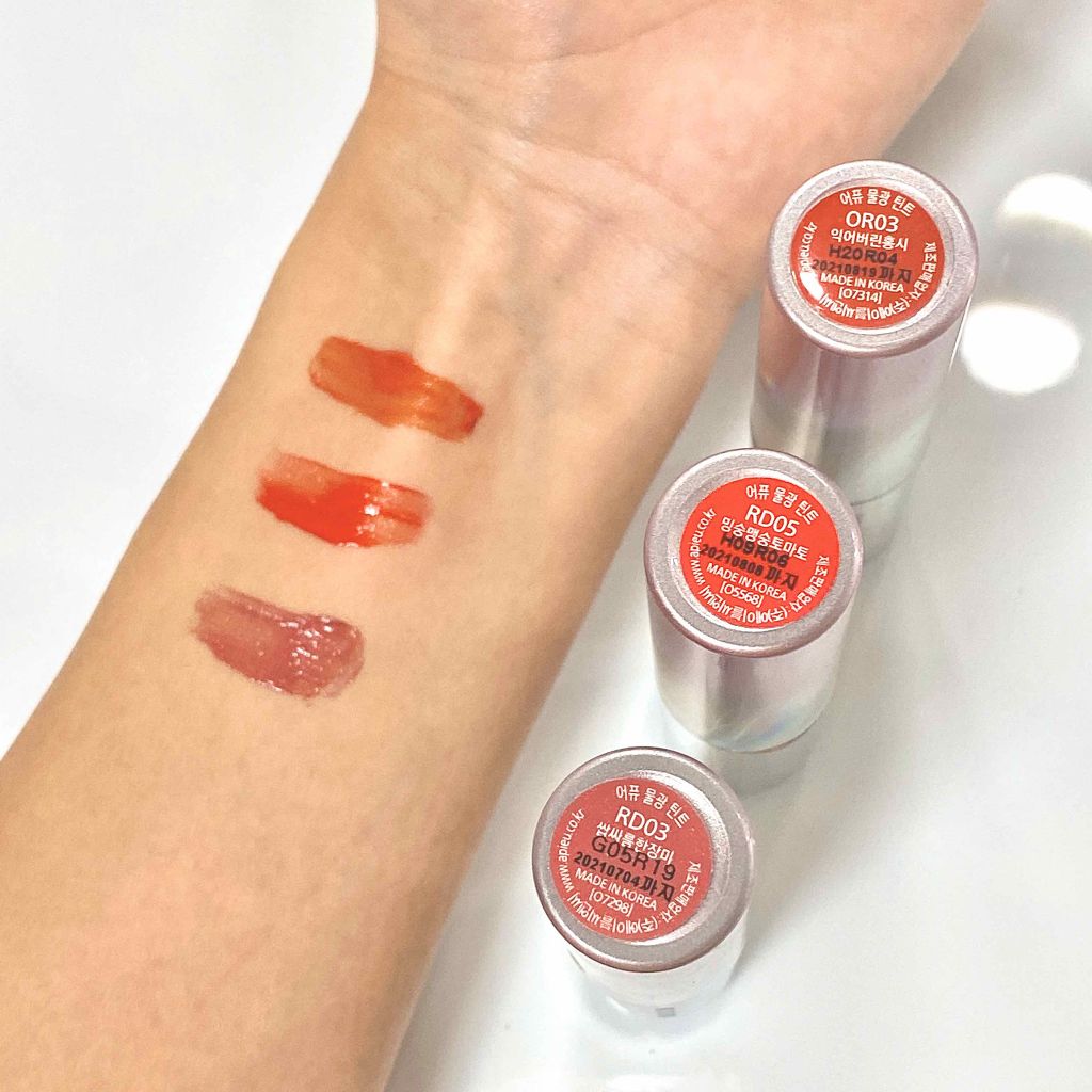 アピュー ウォーターライト ティント/A’pieu/リップティントを使ったクチコミ（2枚目）