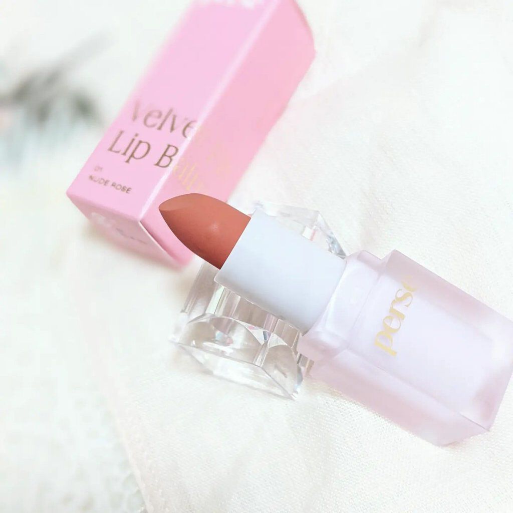 ベルベットフィックスリップバーム 01 NUDE ROSE/perse/リップバームを使ったクチコミ（3枚目）