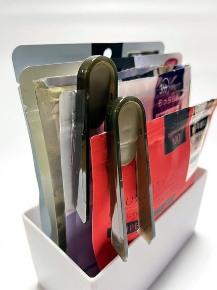 フェイスマスク用トング チャック袋スライダー付き/DAISO/その他化粧小物を使ったクチコミ(6枚目)