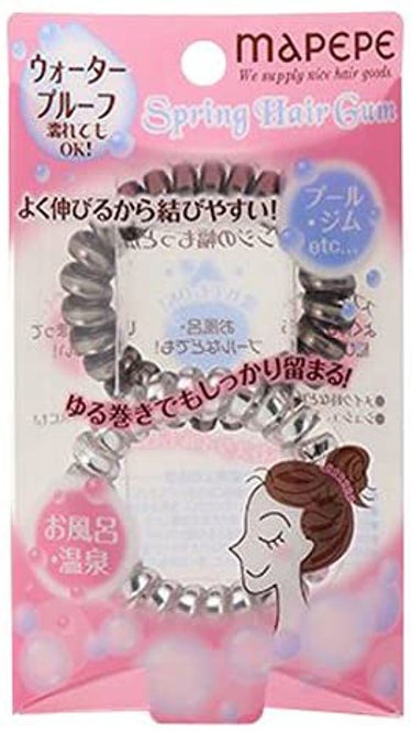 スプリングヘアゴムメタリック SI×BK