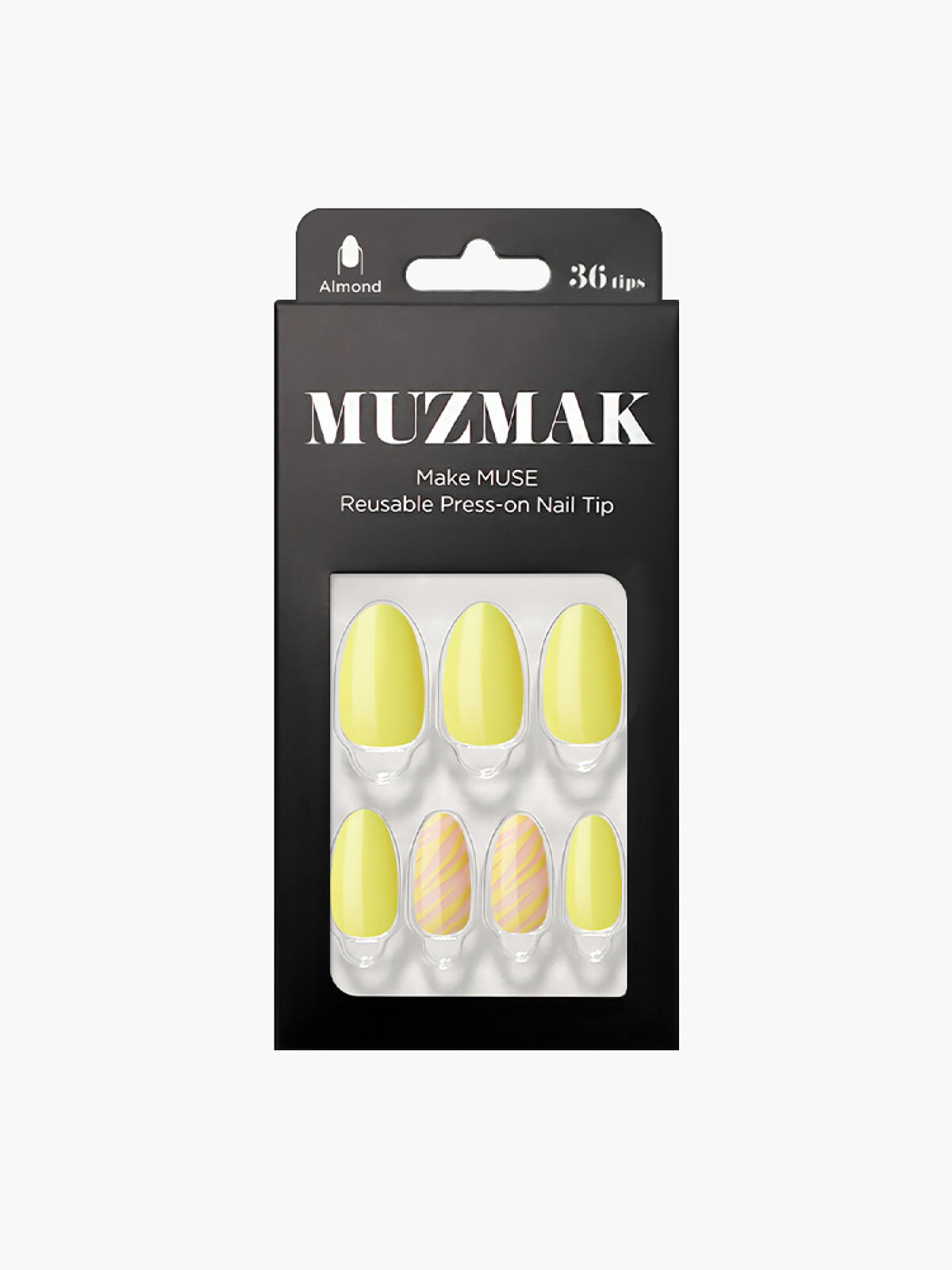 TPUネイルチップ（shape:Almond） 03 ライムゼブラ (Lime Zebra)
