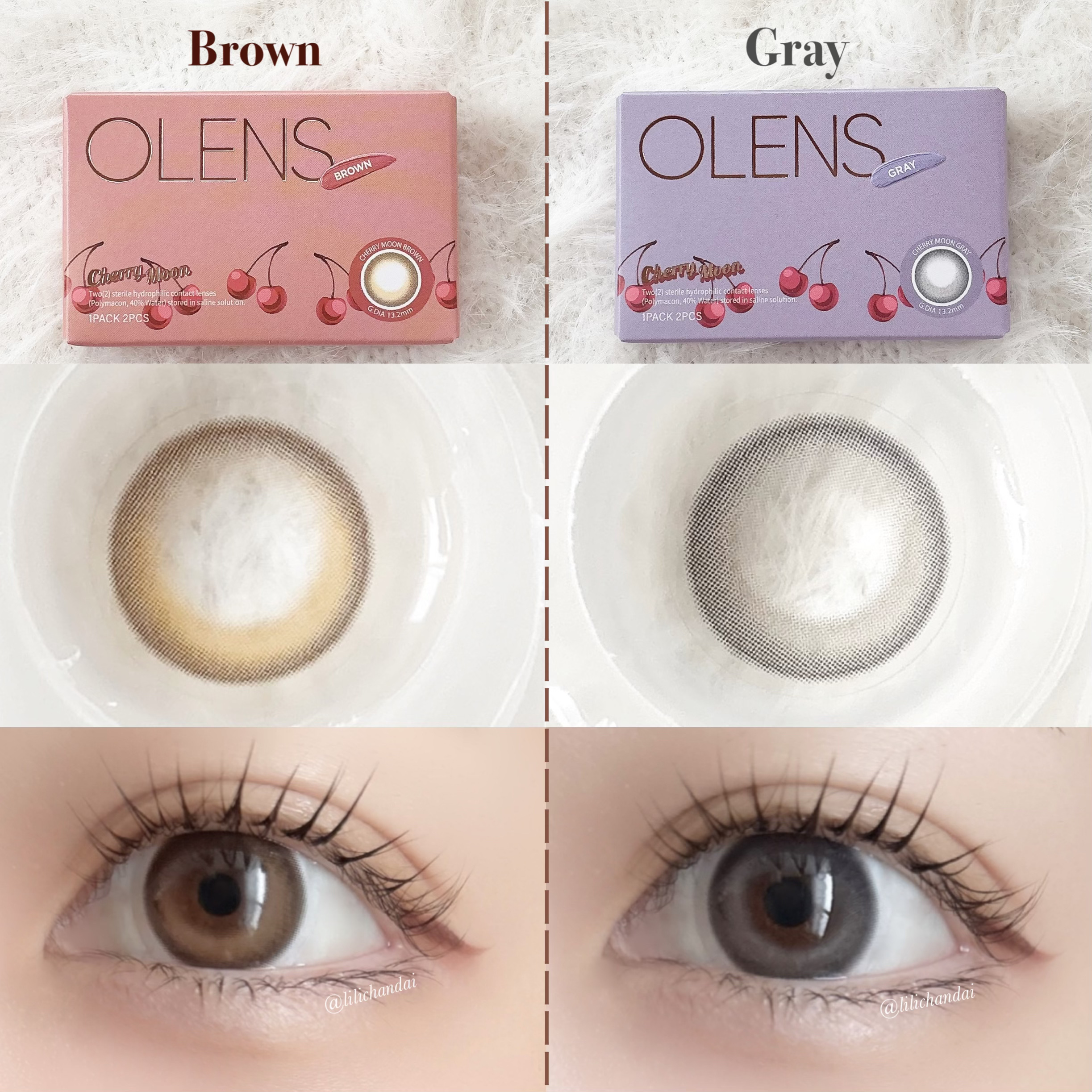 Cherry moon 1Month ブラウン/OLENS/カラーコンタクトレンズを使ったクチコミ（3枚目）